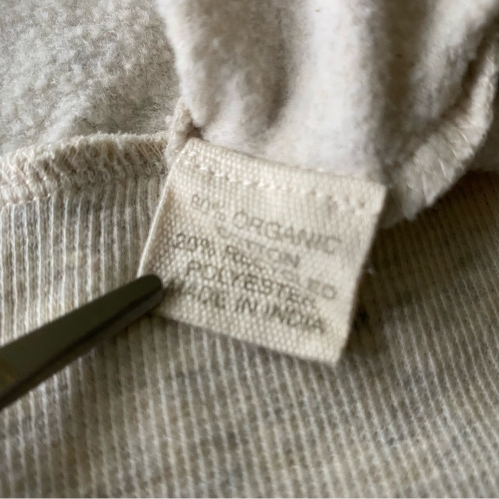 Synergy Organic Half Zip Pullover Sweatshirt Beige Organic Cotton Size L Granola - Picture 5 of 8